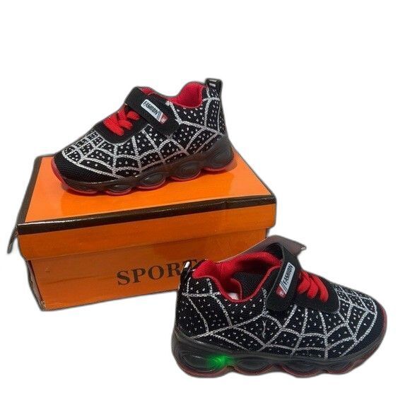 NWT Toddler LED Spider-Man Shoes Size 0–12M Light Up Baby Sneakers - Picture 4 of 5